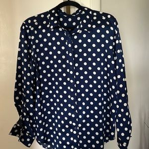 Ann Taylor blue and white blouse